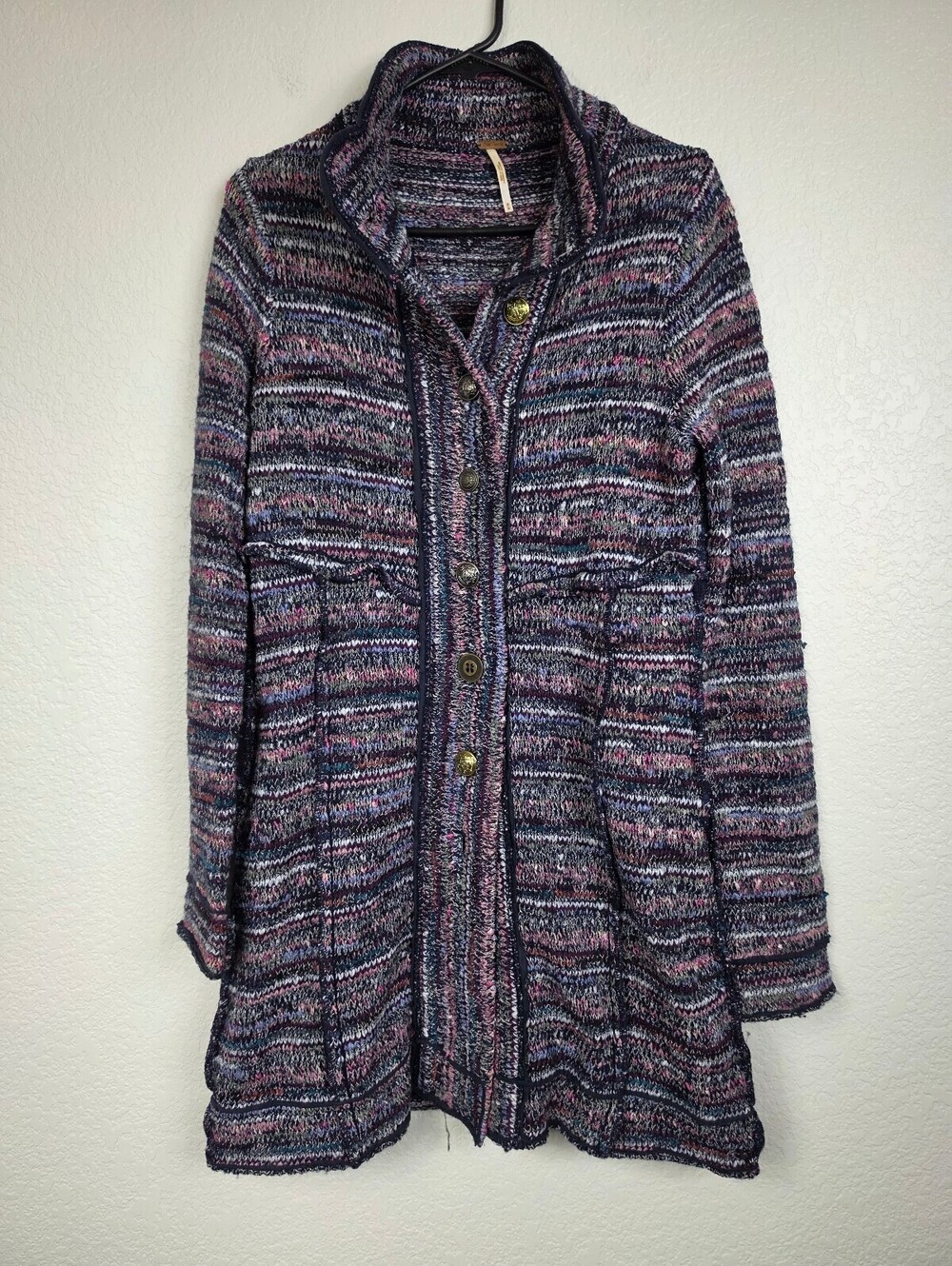 Free People Multicolor Knit Cardigan Sweater Medium
